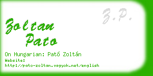 zoltan pato business card