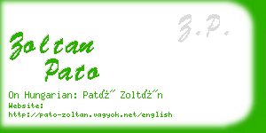 zoltan pato business card